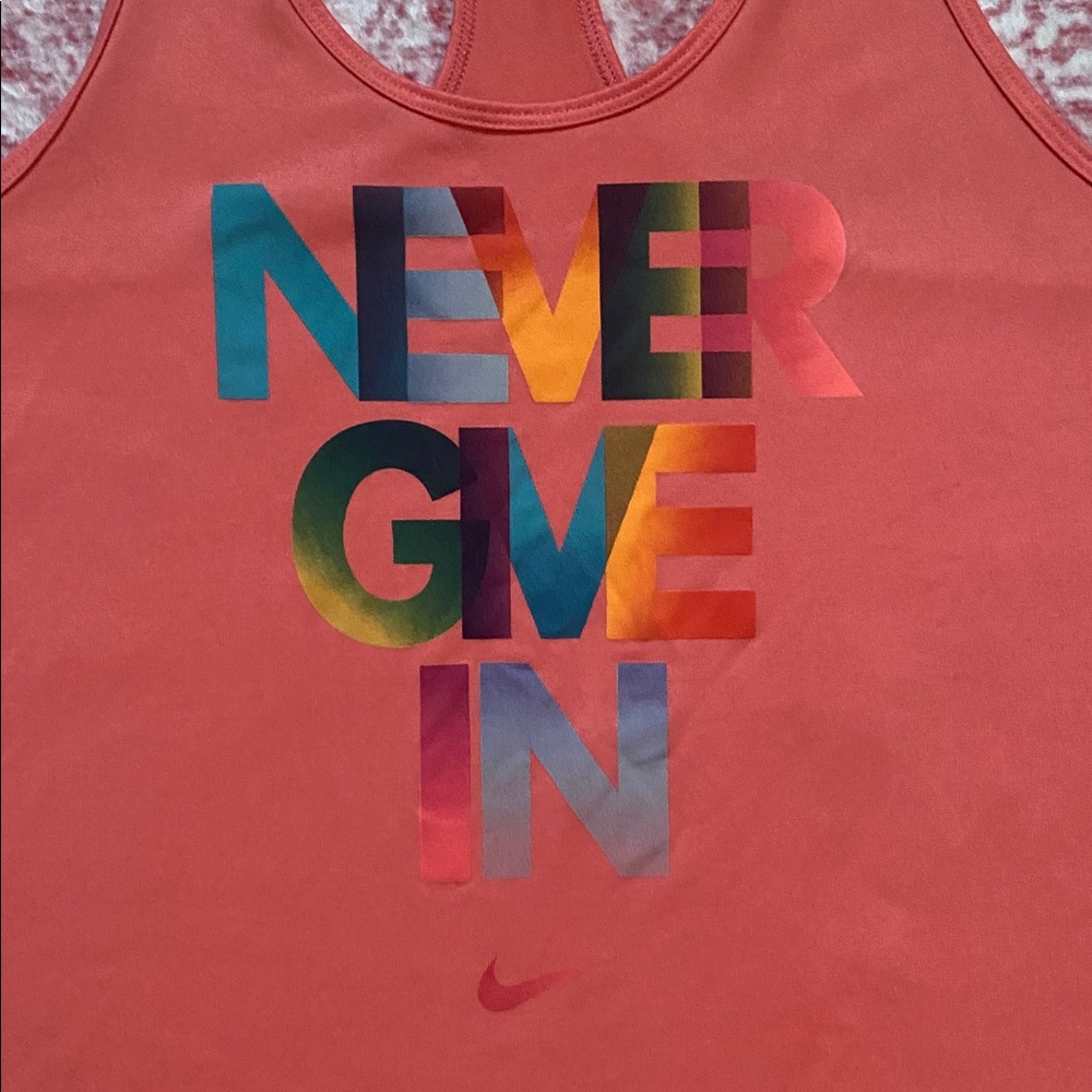 Nike Dri-Fit “Never Give In” Racerback Tank Top - Picture 2 of 5